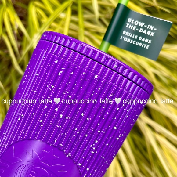 💜NWT✨Starbucks 2024 Purple Pleated Speckled Glow in the Dark Halloween Tumbler - Picture 5 of 7